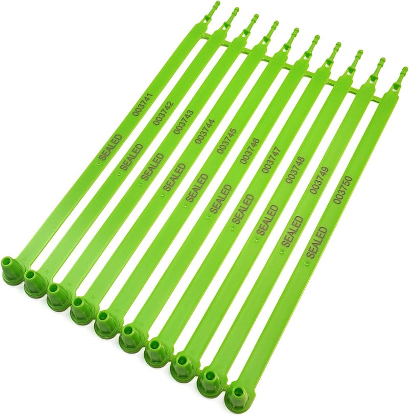 Kocents 100PCS Plastic Truck Seals,Tamper Evident,Each Seal is Numbered Sequentially,Use for Logistics Truck,Trailer, Container Disposable Plastic Seal, Plug-in Type (Green) - Image 5